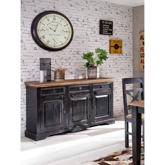 Credenza nera stile country industrial