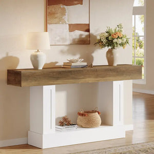 63" consolle, stile country 2-livelli tavolo tavolino per divano per sala da pranzo