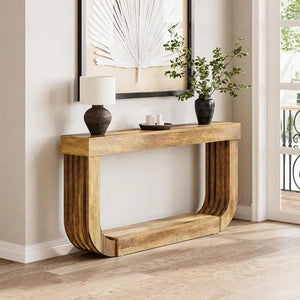 EXTENDING DINING TABLE IN PORCELAIN AND WALNUT WOOD 