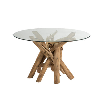 J-Line Connie Table Dark Brown Mango Wood ND