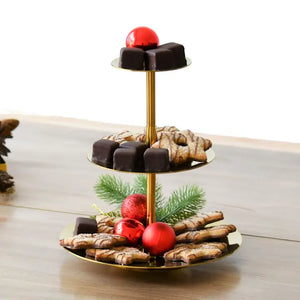 Alzata per dolci design puro in oro