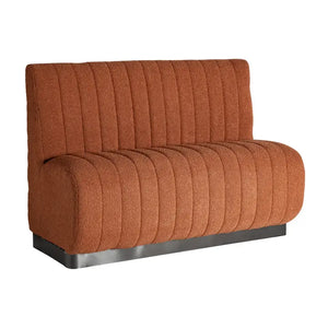 Divano in velluto colore ruggine industrial 140x65x99 cm