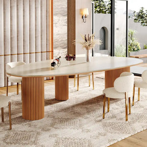 EXTENDING DINING TABLE IN PORCELAIN AND WALNUT WOOD 