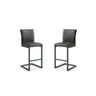 Set di 4 sgabelli da bar Texas Set di 2 - 48x55x112 - Grigio Scuro - Yachtleder/metallo - ELIARREDA