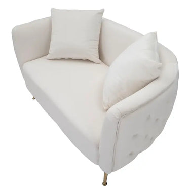 Divanetto in tessuto crema, 127x74x71 cm