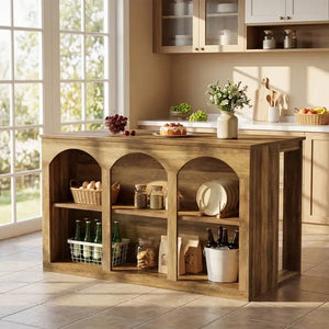 Isola da cucina in legno, altezza bancone 55", tavolo da caffè