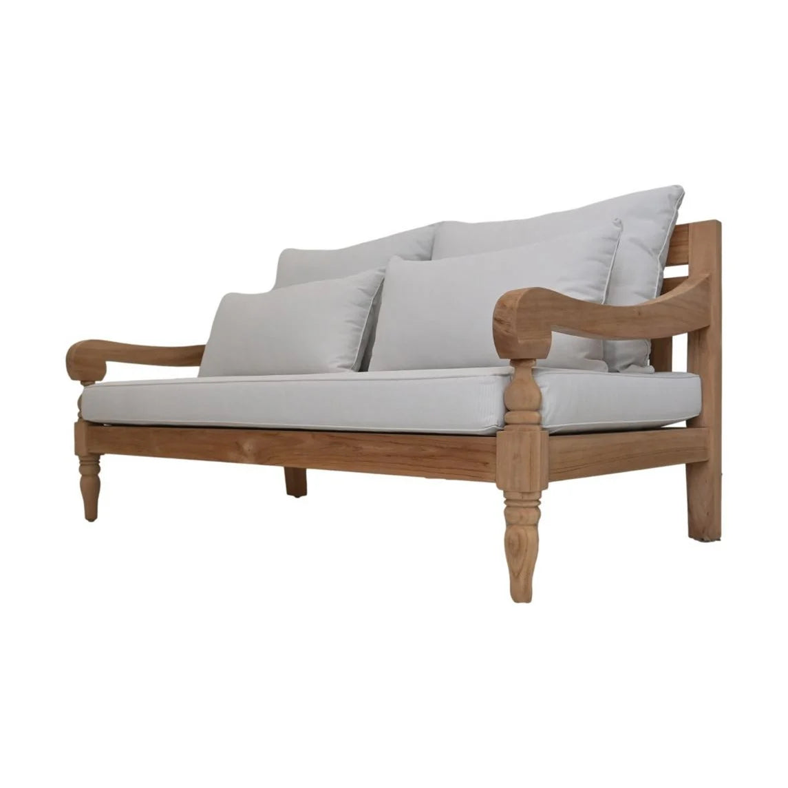 Bahama 2.5 seater sofa incl cushion - 150x95x80 - Natural/White - teak
