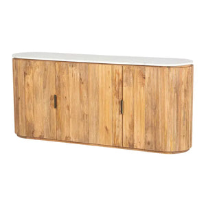 Credenza in legno di mango e marmo Tyla 180x45x80 cm
