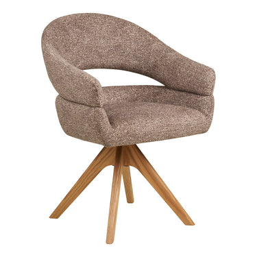 Sedia da pranzo girevole, gambe in rovere naturale marrone Dover