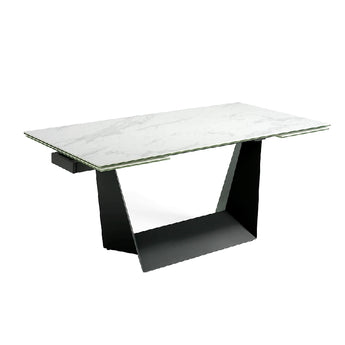 EXTENDING DINING TABLE IN PORCELAIN AND BLACK STEEL 