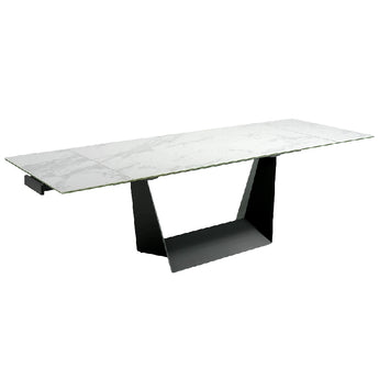 EXTENDING DINING TABLE IN PORCELAIN AND BLACK STEEL 