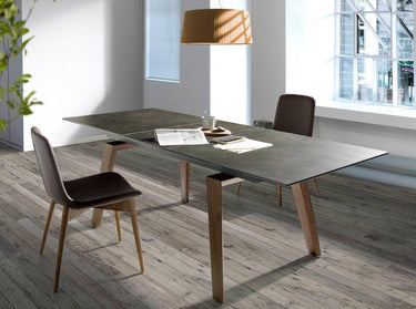 TAVOLO DA PRANZO ALLUNGABILE IN PORCELLANA E LEGNO DI NOCE - ELIARREDA