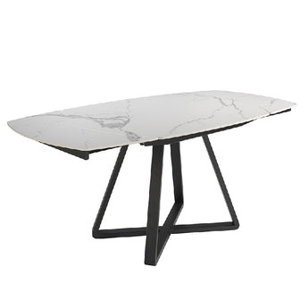 EXTENDING DINING TABLE IN PORCELAIN AND BLACK STEEL 