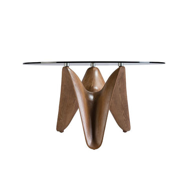 MESA DE COMEDOR REDONDA DE VIDRIO TEMPLADO 