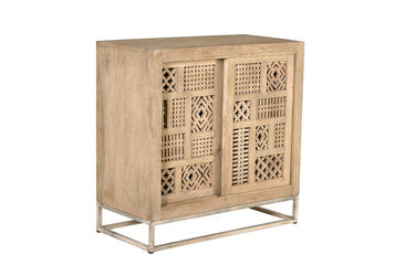 CREDENZA IN LEGNO DI MANGO INTAGLIATO CON PORTE SCORREVOLI 1171