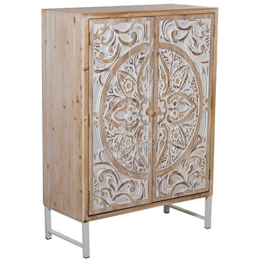 CREDENZA IN LEGNO CON 2 ANTE + 1 RIPIANO, ANTE CON RILIEVO