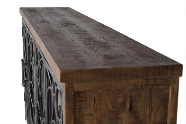 CREDENZA A 4 ANTE IN LEGNO DI MANGO E METALLO 1280