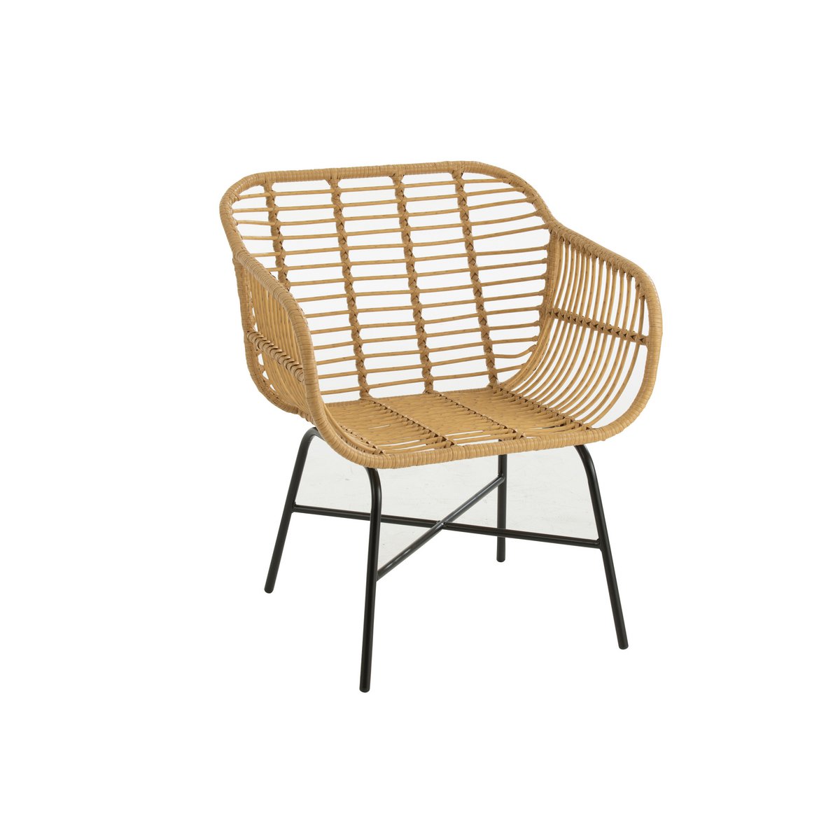 J-Line Rachelle Outdoor Chair Metal/Natural Rattan/Black 