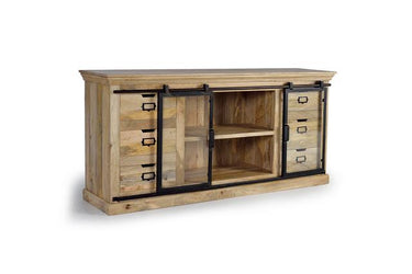 CREDENZA  IN STILE INDUSTRIALE MANGO E METALLO 1327