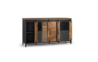 CREDENZA CON 2 ANTE SCORREVOLI E 3 CASSETTI IN STILE INDUSTRIALE 1426