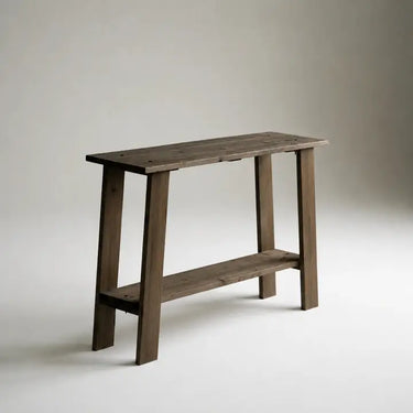 MESA DE COMEDOR EXTENSIBLE EN PORCELANATO Y MADERA DE NOGAL 