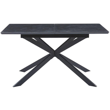 TAVOLO DA PRANZO ALLUNGABILE VULCANO 140 - 180 X 80 CM CERAMICA NERA/NERA. OK1386 (8472)