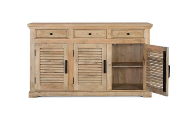 Credenza con 3 ante e 3 cassetti realizzata in legno massello di mango 1733