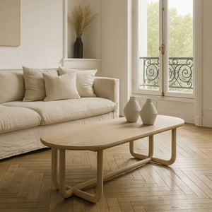 Tavolino KRISTEN in pino riciclato, 160x70xh40cm