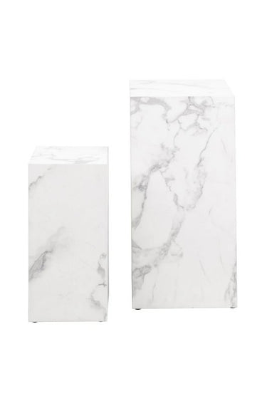 Set di 2 tavolini laterali bianchi o neri