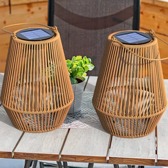 Lanterna solare in rattan