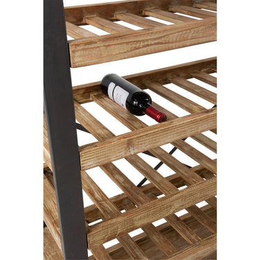 J-Line Portabotellas 50 Botellas + Vasos Madera Natural/Metal ND
