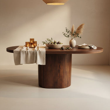 Tavolo da pranzo oblungo Bullnose da 180, 200 o 240 cm