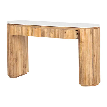Consolle in legno di mango e marmo Tyla 140x40x80 cm