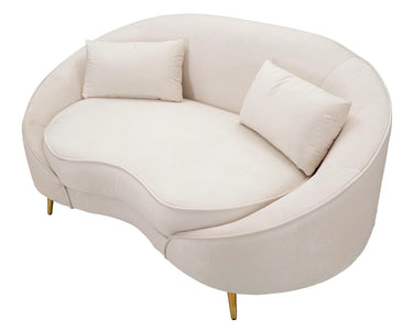 Divanetto in tessuto crema, 148x84x68 cm