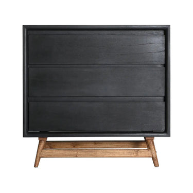 Cassettiera Mindi in legno nera