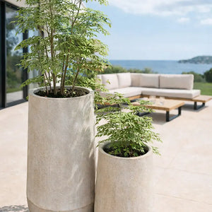 Set di 2 vasi rotondi Lagos in terracotta 40/55 cm