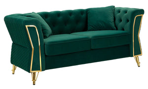 Divano in tessuto verde, 162x83x76 cm