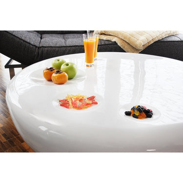 Tavolino Ø 100 cm rotondo in fibra di vetro bianco