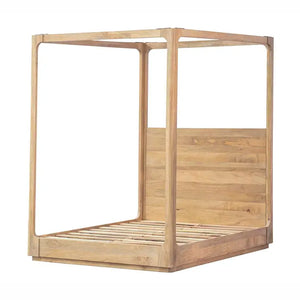 Letto balinese in legno di mango Felo 168x207x223 cm