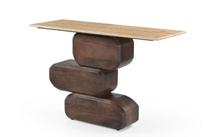 CONSOLLE IN MARMO TRAVERTINO MINDI 120x42x79 CM