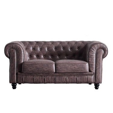 DIVANO CHESTERFIELD 2 POSTI CIOCCOLATO VINTAGE OK1194 (8472)