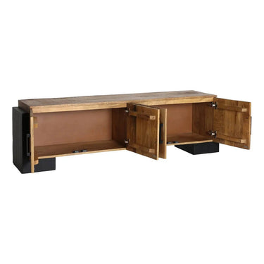 Mobili TV industrial Tamsi, legno di mango, nero/marrone