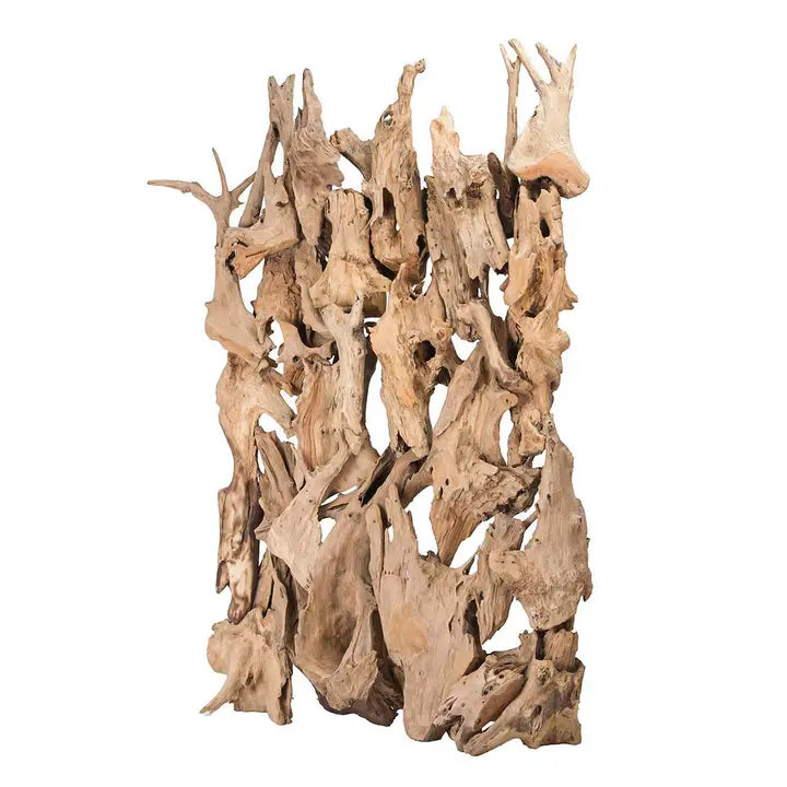 Paravento in legno di teak naturale 120x40x200 cm