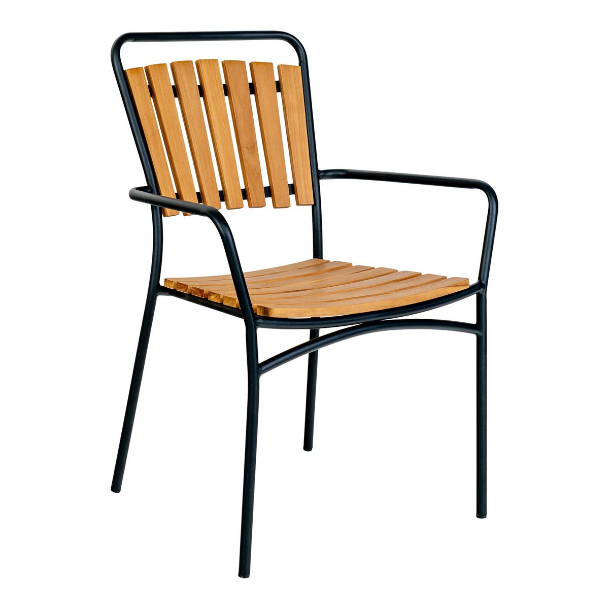 Cleveland Dining Chair - Sedia da pranzo, teak con struttura nera - Set di 4