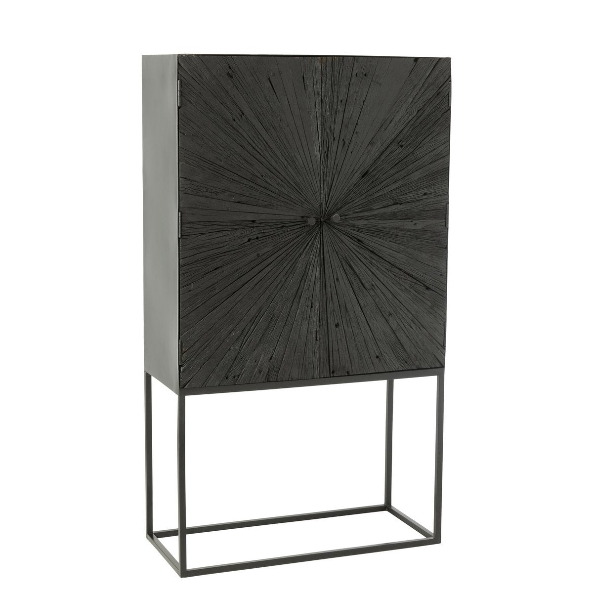Mueble bar J-Line Shanil - madera/hierro - negro