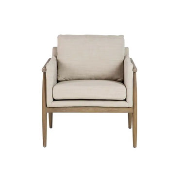 Poltrona in legno di frassino beige 77x74x72 cm