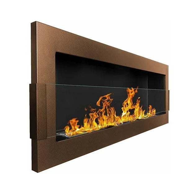 Biofireplace 1200x400 mm with glass - bronze/brown