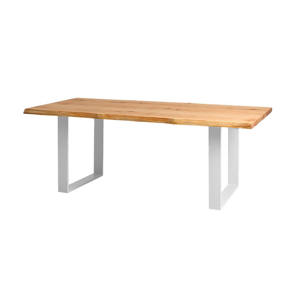 Dining table FELD180x90 SOLID WOOD, Oak, White
