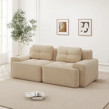 Divano 2 posti in velluto a coste beige senza montaggio 204x104 cm MOMENTUMQUASARX MINIMO 2 PEZZI