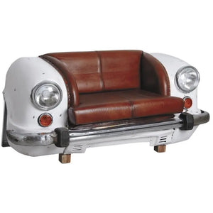 Divano auto in pelle di bufalo bianco-MCA1410V